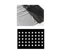æ- Tela per pacciamatura in plastica Nera per Giardino, Membrana PE, Copertura per Terreno con Fori per piantagione, Pellicola in plastica per orto e Piante, 10 x 0,95 m