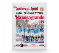 Tela Personalizzata Stampa Prima Pagina Napoli Campione D'Italia Corriere Sport Idea Regalo Tifosi Napoletani Forza Napoli 1926 Quarto Scudetto Quadro Poster Arredamento Casa Made In Italy 30x40cm