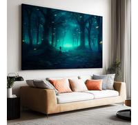 Tela Pittura 100x50cm senza cornice Poster Fantasia Foresta Luciola opera d'arte Parete Foto per la Casa Soggiorno Camera Cucina Pittura su Tela Orizzontale Quadro Decor