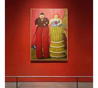 Tela Pittura Famoso Fernando Botero Stilt Clown Poster Stampa Astratta Colorata Wall Art Immagini per Soggiorno Corridoio 70x90 cm Senza cornice