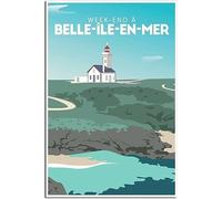 Tela Poster Belle-île-en-Mer France Vintage Viaggio Poster Retro Wall Art Art Print Camera Decorazione Casa Decorazione Non incorniciato 60x90cm
