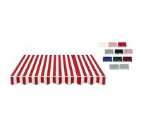 Tela Repuesto para Toldo Retráctil da Giardino | Impermeable, Borde Ondulado, para Terraza Jardín, Protección Solar(Red White,16x5ft(500x150cm))