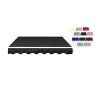 Tela Repuesto para Toldo Retráctil da Giardino | Impermeable, Borde Ondulado, para Terraza Jardín, Protección Solar(Black,15x11ft(460x340cm))