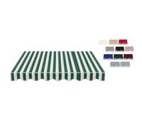 Tela Repuesto para Toldo Retráctil da Giardino | Impermeable, Borde Ondulado, para Terraza Jardín, Protección Solar(Green White,20x10ft(600x300cm))
