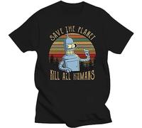 telado Save The Planet Kill all Humans T-Shirt Black