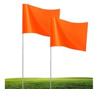 TELAIN Flo bandierine di segnalazione arancioni, confezione da 20, bandierine per prati, giardino, allenamento cani e rilievi topografici