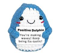 TELAIN Krinisou Delfino all'uncinetto fatto a mano, decorazione positiva per alleviare lo stress, ottima idea regalo per calendario dell'Avvento e Natale