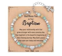 TELAIN Regali Cristiani per Donne - Bracciale con Croce Religiosa, Ripieno di Uova di Pasqua per Adolescenti, Bambini, Adulti, Cresima, Battesimo, Natale, Compleanno
