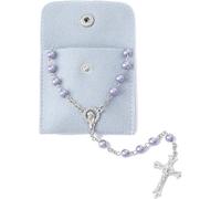 TELAIN Rosario cattolico da donna, regalo per cresima per ragazze, colore semplice, borsa a bottone, rosario con perline artistiche, regali per donne, X-Large