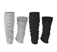 TELAIN Scaldamuscoli invernali da donna, set da 2 scaldamuscoli imbottiti in pile, elasticizzati e caldi, ideali per tutti i giorni e il pattinaggio artistico, multicolore, L