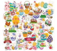 TELAIN Set di 120 adesivi pasquali per progetti creativi, non tossici, regali perfetti per Pasqua, sicuri per bambini e adulti