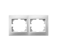 Telaio a 2 elementi bianco, serie Europa, design moderno, ideale per impianti elettrici e decorazione d'interni.