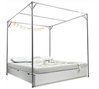 Telaio a baldacchino per letto king size, 4 pali angolari per zanzariera, supporto esterno per letto a baldacchino