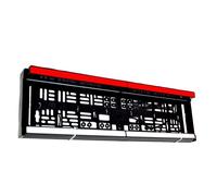 Telaio ad alta visibilità rosso + bianco 12-24 V LED numero targa retromarcia