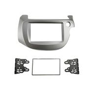 Telaio Autoradio Per Jazz Per FIT 2008-2013 Kit Di Montaggio Per Cruscotto Autoradio Doppio DIN Con Radio DVD Stereo E CD Con Cornice(RHD-silver)