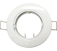 Telaio da incasso a LED e alogeno orientabile, bianco rotondo, con attacco GU10, adatto anche per MR16 (GU5,3)