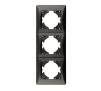 Telaio da incasso - Cornice verticale a 3 elementi in grafite, ideale per impianti elettrici moderni, stile elegante e resistente