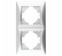 Telaio da incasso in titanio, 2 elementi verticali, ideale per illuminazione e design moderno negli spazi interni.