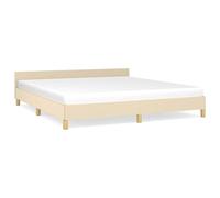 Telaio del letto senza materasso 180 x 200 cm in tessuto crema, moderno e stabile, per camera da letto, facile da montare e durevole, ideale per adulti