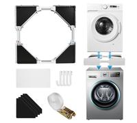 Telaio di collegamento universale per lavatrice e asciugatrice, kit di montaggio intermedio per lavatrici, asciugatrici, 45-70 cm, kit impilabile con corda a cricchetto, kit intermedio per lavanderia