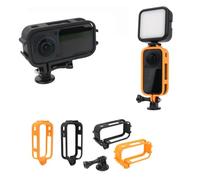 Telaio di espansione per Insta360 X6, gabbia protettiva per fotocamera con supporto a scarpa fredda, nero orizzontale