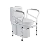 Telaio di Sicurezza per WC per anziani, telaio per WC antiscivolo regolabile in altezza, sponde di sicurezza per WC pieghevoli per bagno per anziani disabili(Small foot pads)