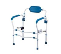 Telaio Di Supporto Per WC con braccioli e schienale, telaio di sicurezza regolabile per WC, corrimano di sicurezza per bagno per anziani e disabili, supporta fino a 136 kg, adatto a qualsiasi WC(Blue)