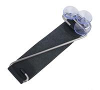 Telaio di supporto pieghevole per chitarra, 19,5 cm, design compatto | Design a forma di Z, corpo in acciaio inox, cintura in pelle, 3 ventose, presa stabile