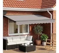 vidaXL Tenda da sole manuale, regolabile, 3,5 x 2 m, in acciaio, per giardino e terrazza, tettoia rettangolare, telaio moderno, tenda da sole retrattile, tenda da esterno, soluzione di protezione