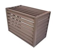 Telaio esterno condizionatore in lega di alluminio, Copertura condizionatore esterno, Copertura condizionatore e pompa di calore in alluminio, Adatto for condizionatori esterni (Color : Brown Louver