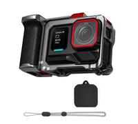 Telaio in alluminio con impugnatura selfie per fotocamera Insa360 Ace Pro 2 / Ace Pro, Metal Cage Mount con interfaccia scarpa fredda e grilletto, maniglia fotocamera per vlogging e scatti di viaggio
