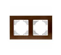 Telaio in alluminio marrone a due elementi orizzontali, ideale per valorizzare i tuoi spazi. Durabilità ed eleganza in un design moderno e funzionale. Perfetto per qualsiasi ambiente.