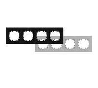 Telaio in alluminio nero per 4 moduli, leggero, durevole, elegante, ideale per supporti elettrici e decorativi.