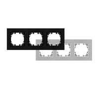 Telaio in alluminio - supporto per 3 moduli, colore nero, misura 228x85 mm, ideale per meccanismi elettrici della serie PJ e FL. *