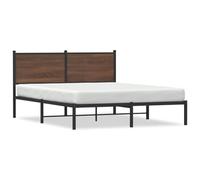 Telaio in metallo rovere marrone letto con testata 137x190 cm