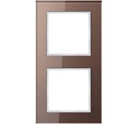 Telaio Jung AC582GLMO - 2 scomparti, orizzontale e verticale, vetro, moka nuo...