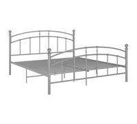 Telaio letto grigio metallo 160 x 200 cm - Moderno telaio letto per camera da letto, stabile e durevole con testiera, facile da montare per adulti