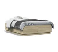 Telaio letto in rovere Sonoma, 140 x 190 cm, effetto legno massello, stabile e durevole, facile da montare, design moderno della camera da letto