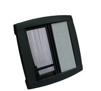 Telaio oblò con tenda plissettata mpk con kit di montaggio per dh 400 x 400 mm nero