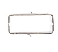 Telaio per borsa in metallo, 1 pz Borsa a forma di fiore in metallo retrò 6,5 cm/8,5 cm/12 cm/15 cm/18 cm/20 cm Fai da te Creazione artigianale Cornice con chiusura a scatto Chiusura a scatto in argen