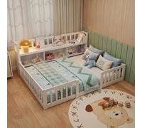 Telaio per letto per bambini, 140 x 200 cm, con spazio portaoggetti e libreria, letto per bambini