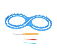 Telaio per Maglieria, Kit Telaio in Plastica Blu a 8 Forme, Telaio per Tessitura a Tavola Lunga con Ago da Sutura All'Uncinetto per Calzino Maglione Sciarpa Cappello