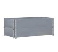 Telaio per pallet, 2 pezzi, grigio, 100 x 50 cm, in legno di pino massiccio, pieghevole, robusto, impilabile, per stoccaggio, trasporto e sicurezza del carico, in officina industriale, spedizione