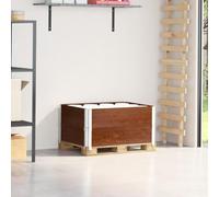 Telaio per pallet, 2 pezzi, marrone, in legno di pino massiccio, 80 x 60 cm, impilabile, pieghevole, per stoccaggio, trasporto e sicurezza del carico in officina logistica