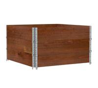 Telaio per pallet, 3 pezzi, marrone, 100 x 100 cm, in legno di pino massiccio, impilabile, per stoccaggio, trasporto e sicurezza del carico, in officina, spedizione, industria