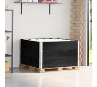 Telaio per pallet, 3 pezzi, nero, in legno di pino massiccio, 100 x 100 cm, impilabile, per stoccaggio, trasporto e sicurezza del carico, in officina, spedizione, industria