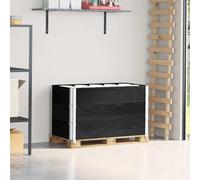 Telaio per pallet, 3 pezzi, nero, in legno di pino massiccio, 100 x 50 cm, impilabile, pieghevole, per stoccaggio industriale, trasporto e sicurezza del carico