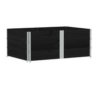 Telaio per pallet, 3 pezzi, nero, in legno di pino massiccio, 150 x 100 cm, impilabile, con cerniere pieghevoli zincate per stoccaggio, trasporto e sicurezza del carico