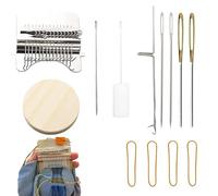 Telaio per Tessitura (14 Ganci) Mini Loom Machine per Cucire Macchina Cucire Bambini Giocattolo Knitting Machine Micro Machines Telar para Niños Maquina Tricotar Giocattolo Regalare 4 Ferri da Maglia