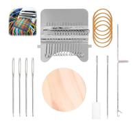Telaio per Tessitura(14 Hooks) Mini Loom Machine per Cucire Macchina, Telaio Per Rammendo Tipo, Cucire Knitting Machine Micro Machines Telar para Maquina Tricotar Giocattolo Regalare 4 Ferri da Maglia
